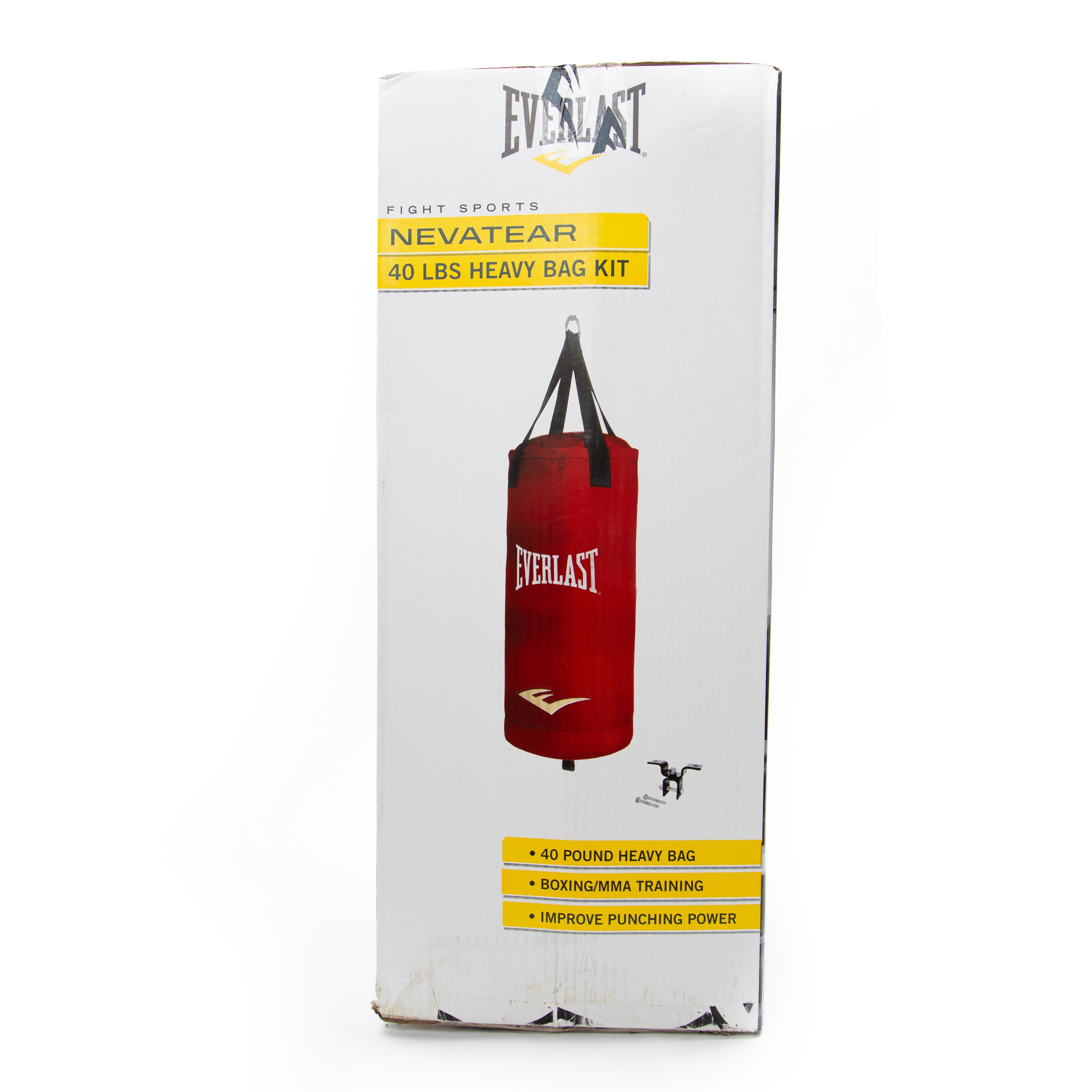Everlast 40 Lb Heavy Punching Bag Kit for Boxing & Home Gym Training – Includes Hanger, Red