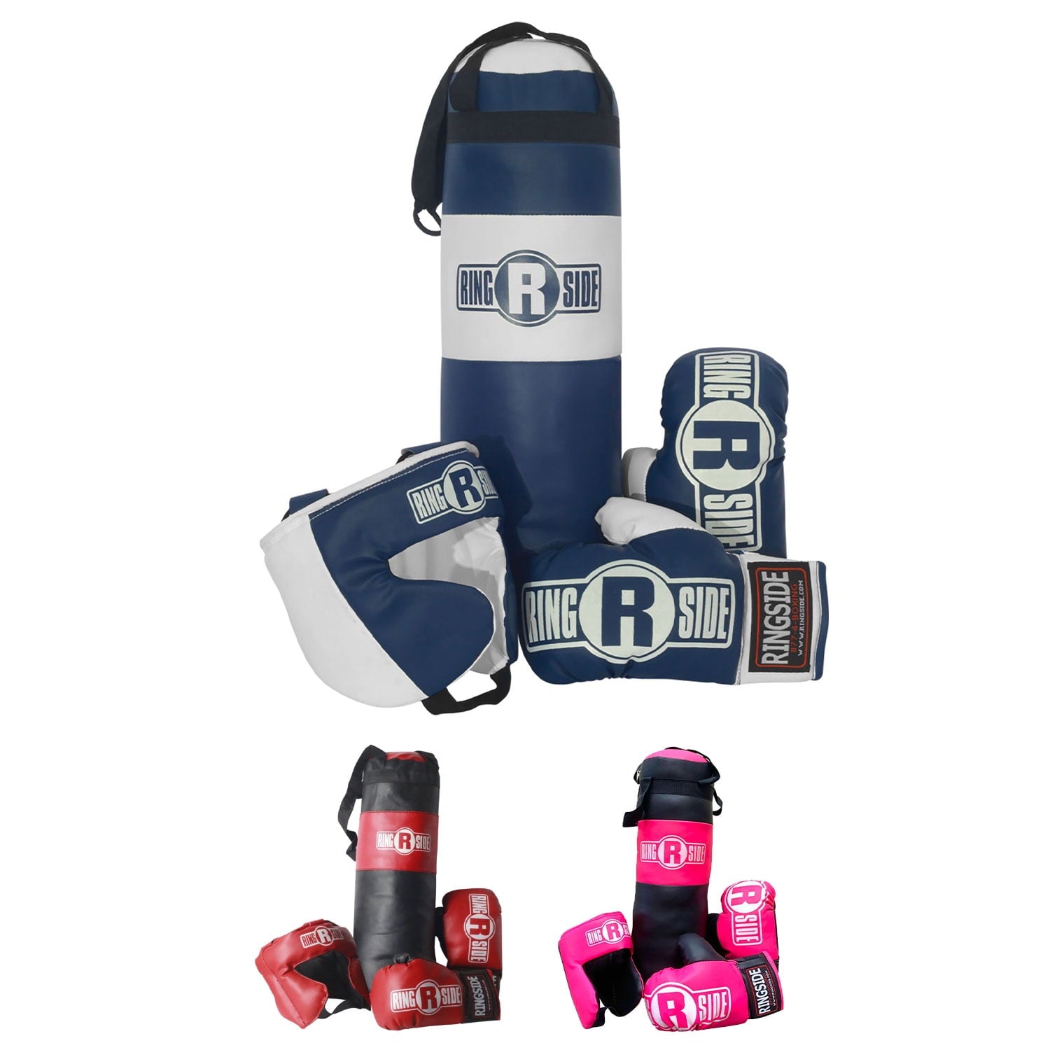 Ringside Kids Boxing Set with Mini Heavy Bag, Gloves and Headgear - Black
